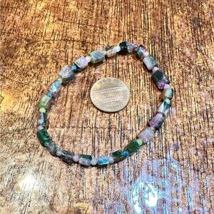 Watermelon Tourmaline Beaded Bracelet